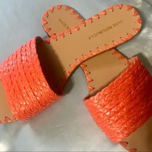 Brand new orange sandals by Shoe Republic LA